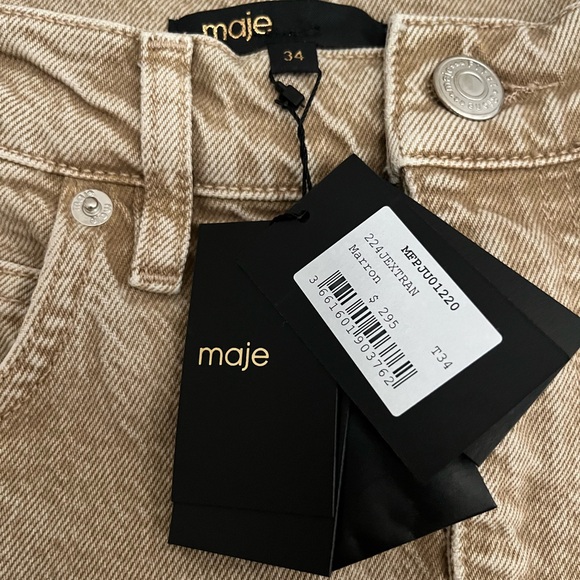 NWT Maje high-waist denim maxi skirt marron - Picture 3 of 7